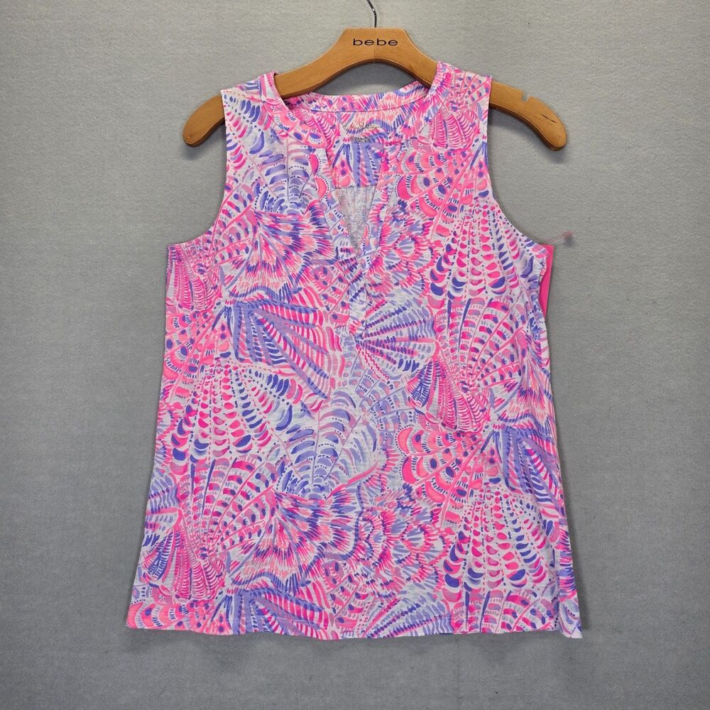 Lilly Pulitzer Dev Knit Top Raz Berry Sea You Soon Size Small
